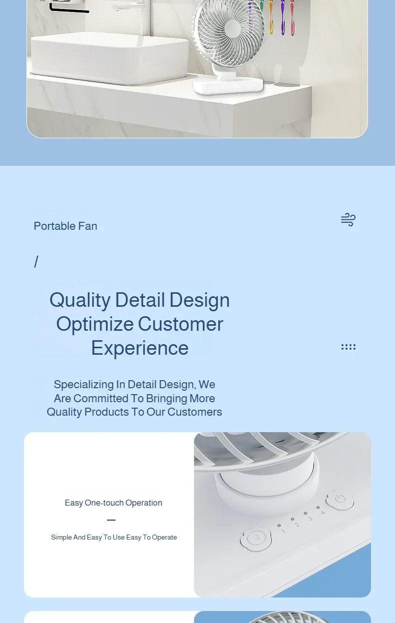 New oscillating electric fan 360-degree oscillation wireless charging air circulator fan multi-speed adjustable minimalist style