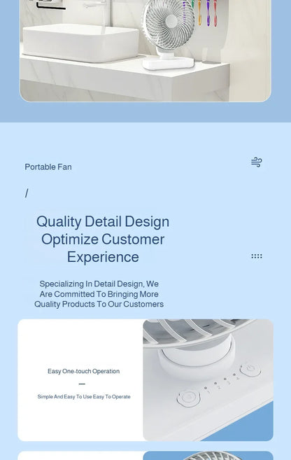 New oscillating electric fan 360-degree oscillation wireless charging air circulator fan multi-speed adjustable minimalist style