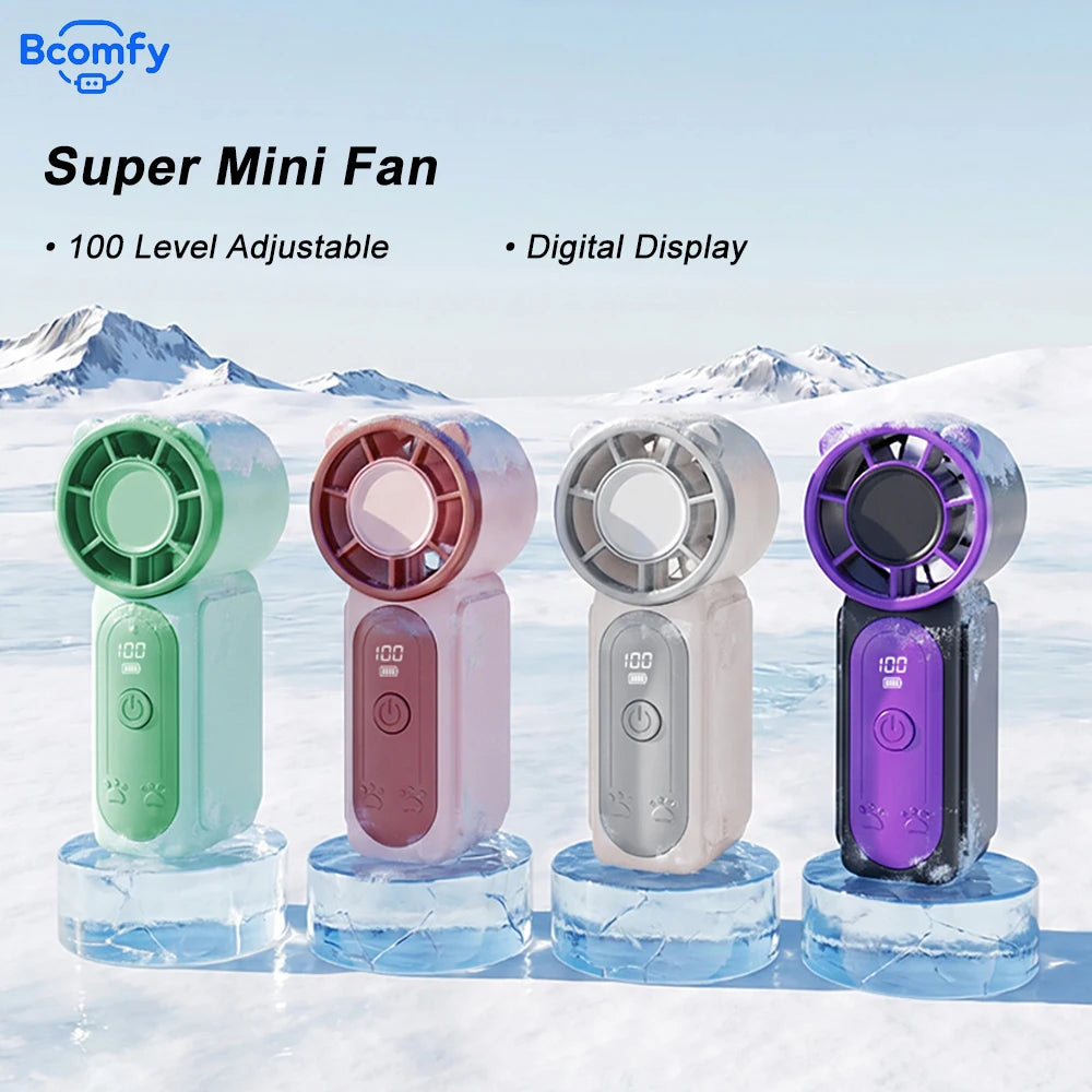 Mini Handheld Fan 100-Speed Adjustment Portable Mini Hand Fan Outdoor USB Rechargerable High-Speed Small Pocket Fan Air Cooler