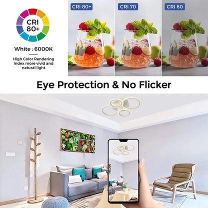 Nordic LED Ceiling Light Circular Acrylic with Remote Control Dimming Ceiling Lamp Living Room Dining Room Bedroom Decor Lights