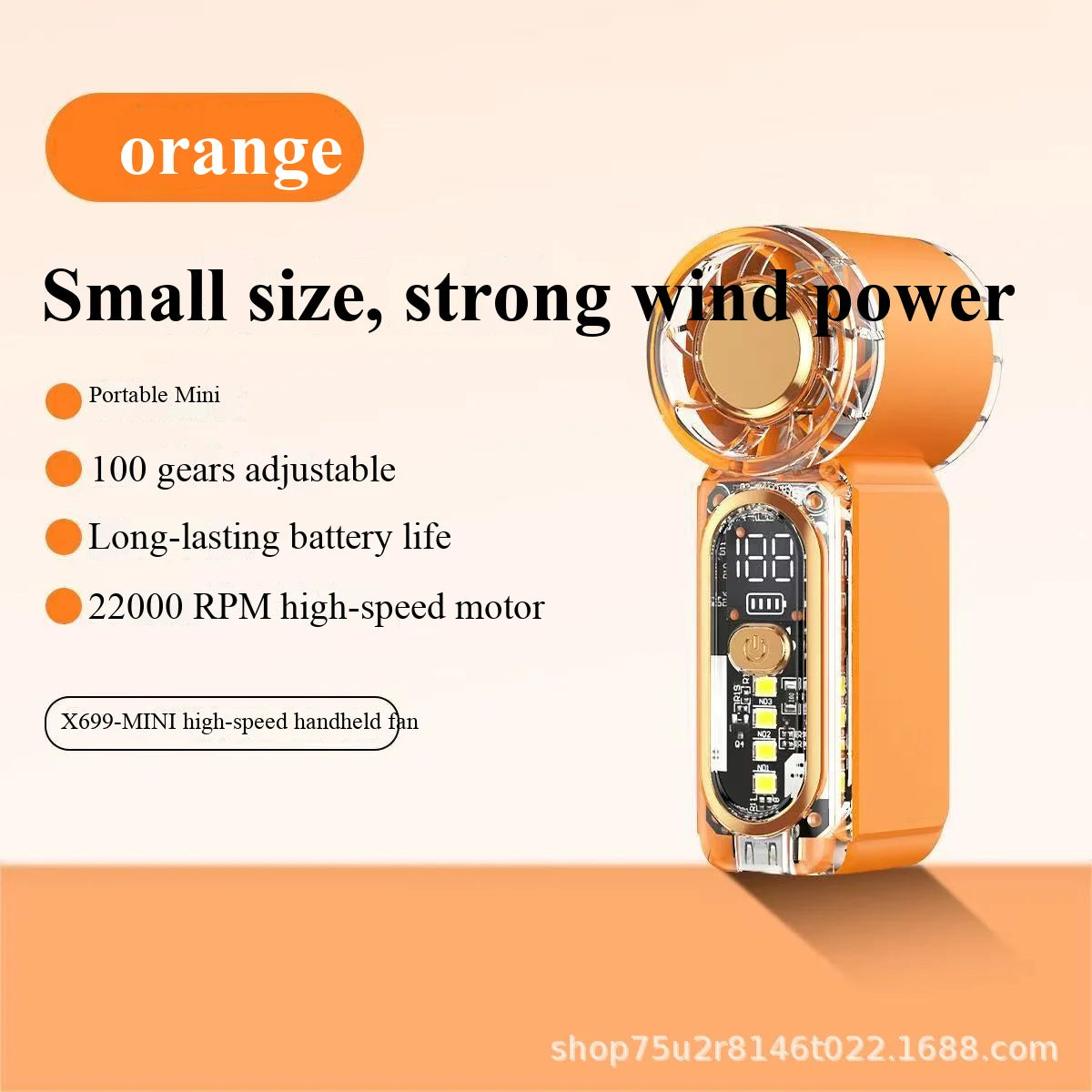 USB-charged high-speed mini handheld fan, portable for outdoor travel