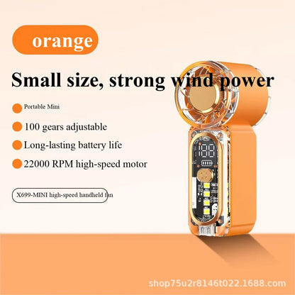 USB-charged high-speed mini handheld fan, portable for outdoor travel
