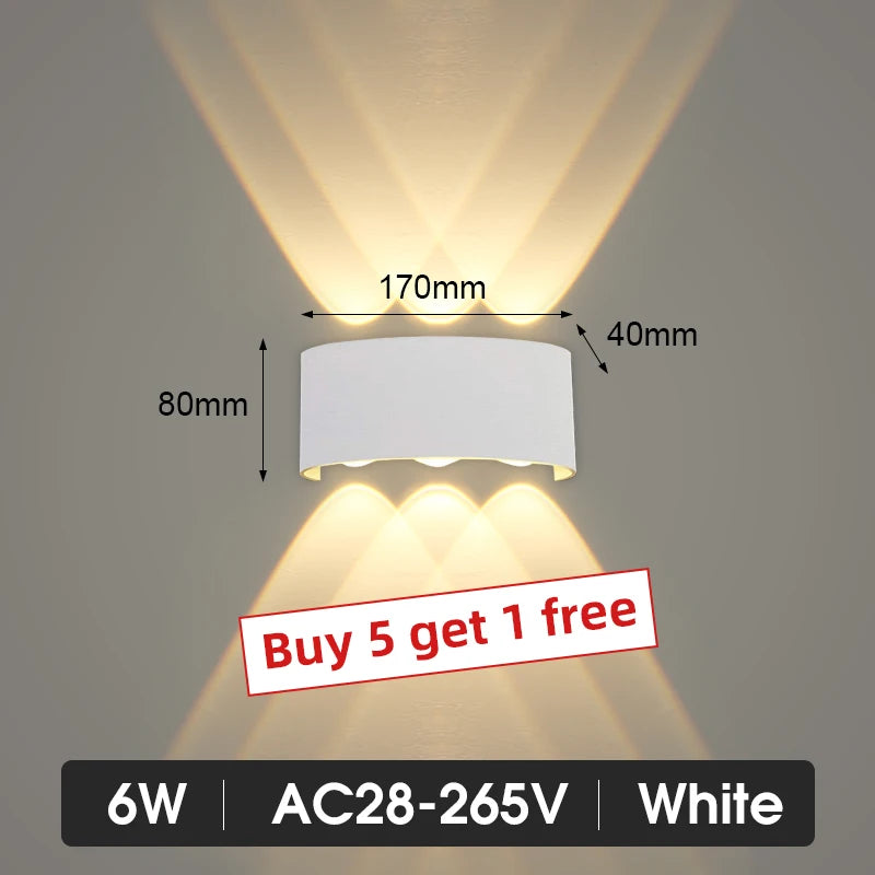 LED Wall Lamp Outdoor Waterproof IP65 Garden Lighting A85-265V Interior Wall Light Indoor For Bedroom Stairs Fixture Wall Lamps