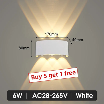 LED Wall Lamp Outdoor Waterproof IP65 Garden Lighting A85-265V Interior Wall Light Indoor For Bedroom Stairs Fixture Wall Lamps