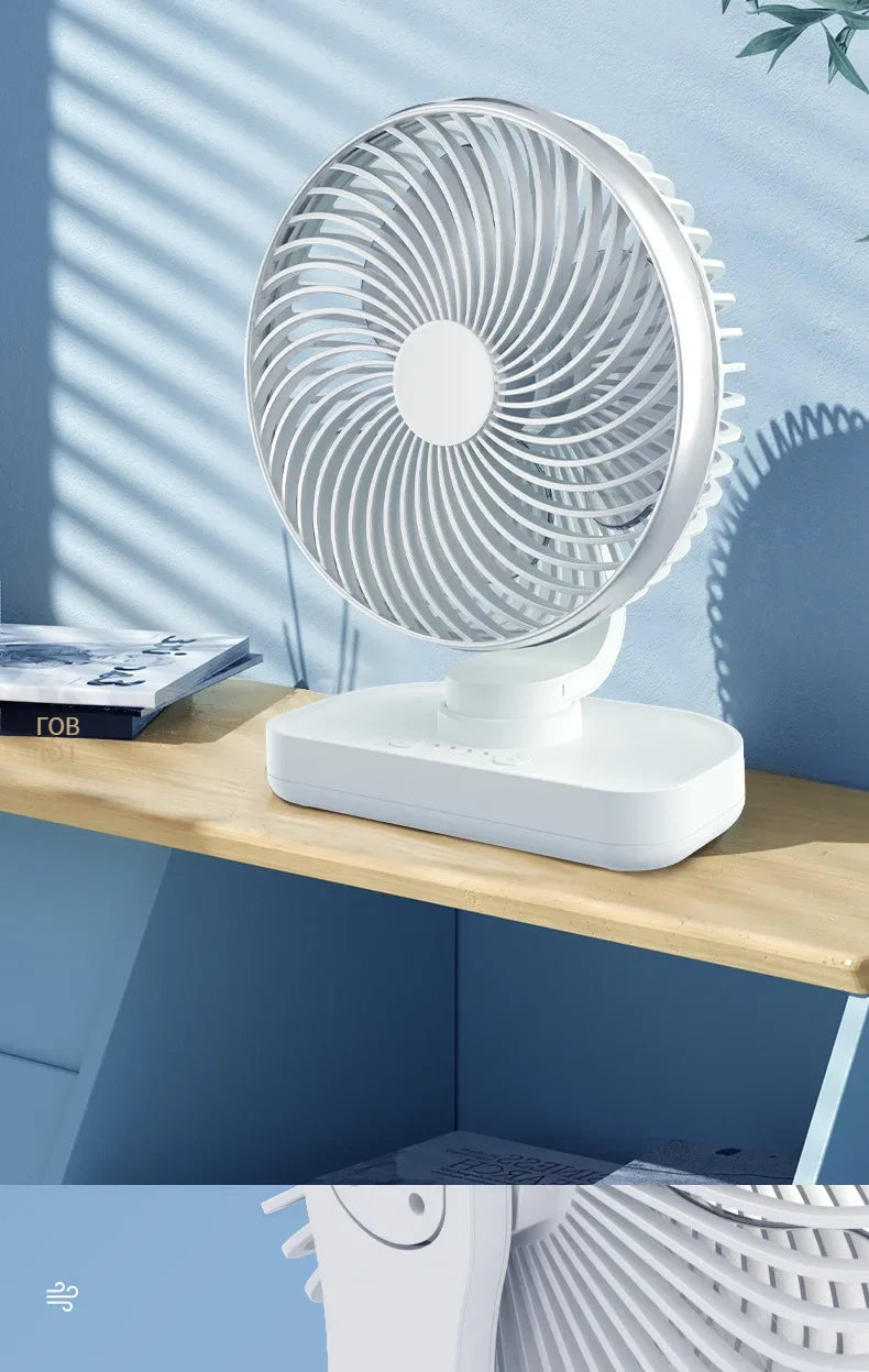 New oscillating electric fan 360-degree oscillation wireless charging air circulator fan multi-speed adjustable minimalist style