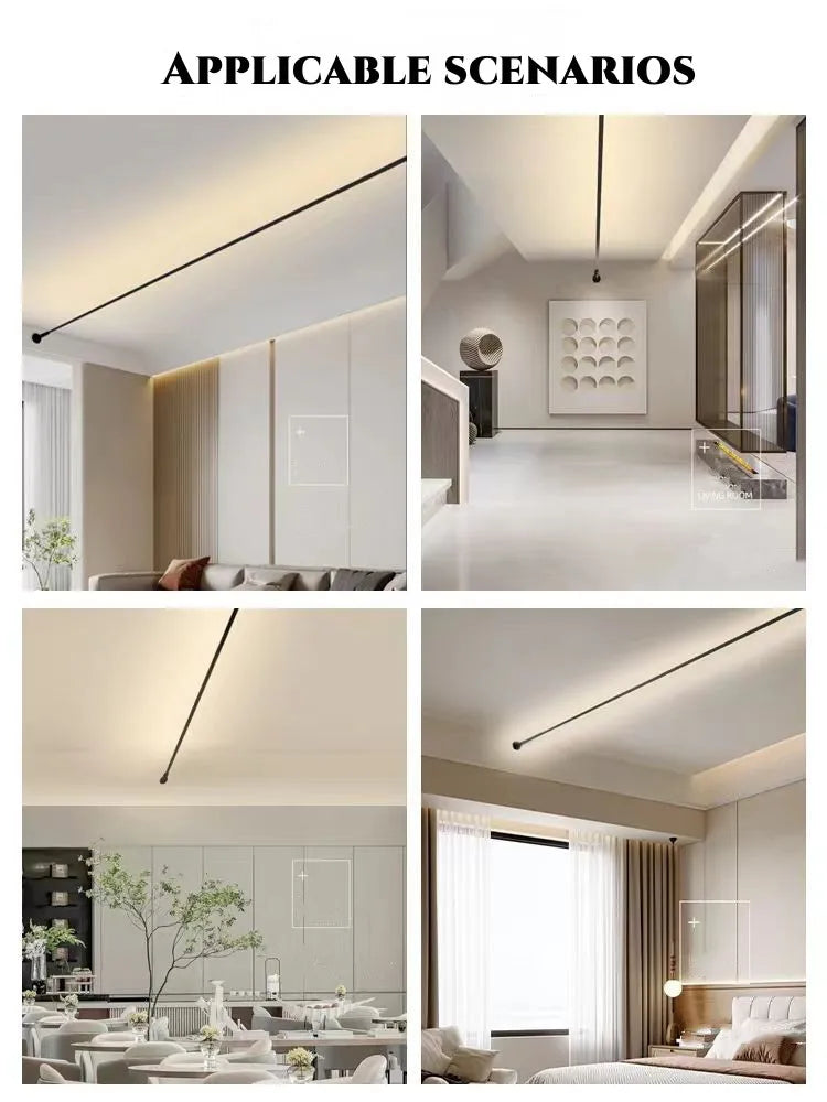 5m/8m/9m Skyline Linear Light COB LED Wall Lamp Living Room Art Exhibition Background Decor Bedroom Minimalist LED Strips Sconce
