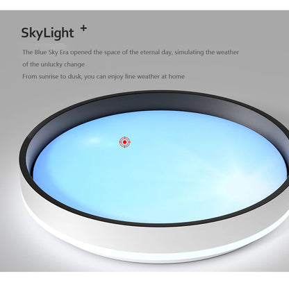 Modern LED Blue Sky Ceiling Lamp Smart Brightness Dimmable Round Ceiling light for Living Room Bedroom Kitchen Moon Lighting