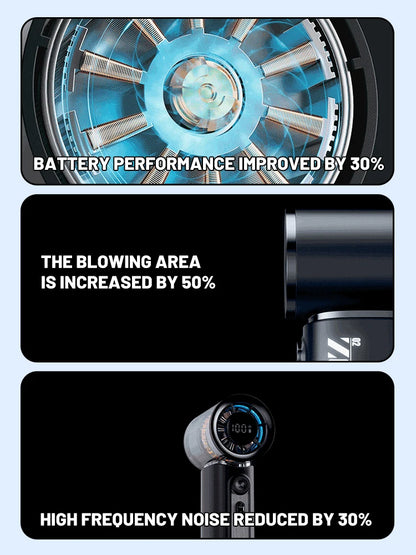 New Portable Turbo Small Air Cannon Handheld Fan 100 Wind Speeds Adjustable Mini Electric Fan USB Charging Fan Outdoor Mini Fan