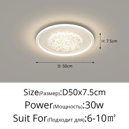 Modern Luxury Square LED Embedded Ceiling Light Round Crystal Inlaid Dimmable Bedroom Study Home Indoor Lighting Decoration Lamp