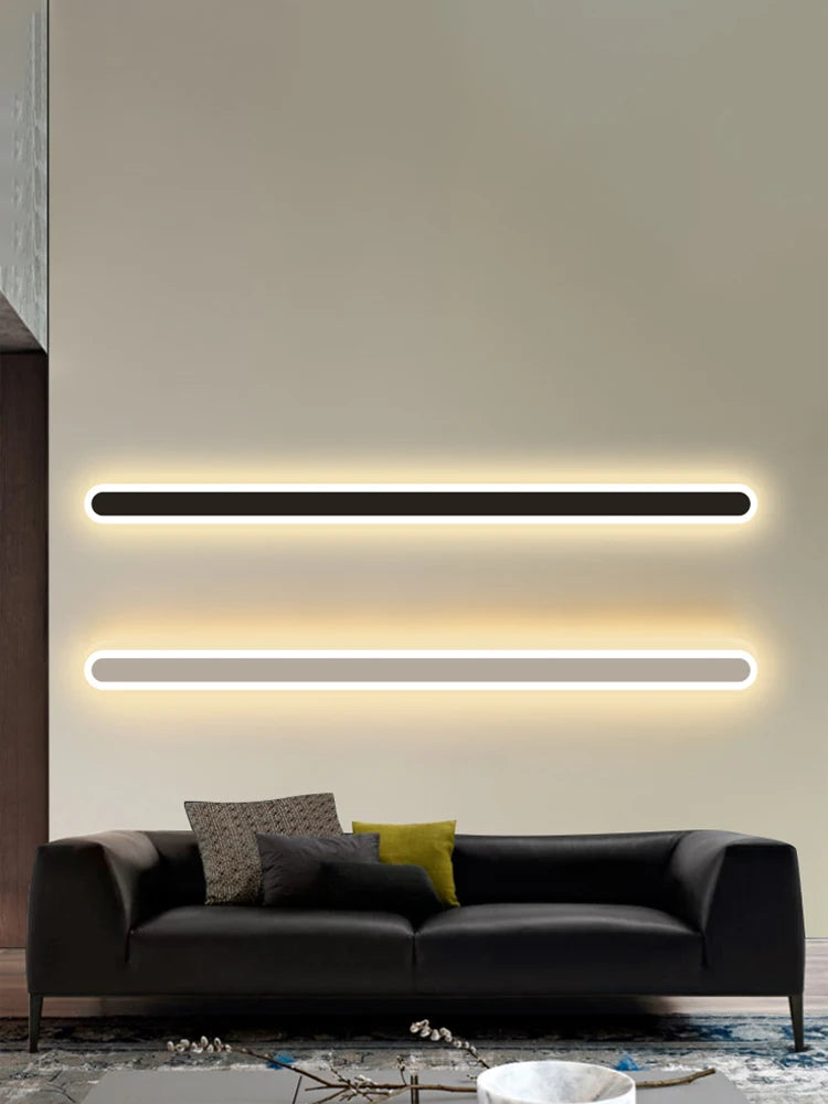 Modern Outdoor Long Strip LED Wall Lamp Waterproof IP65 Stair Wall Fitting Villa Living Room Corridor Lamp Courtyard Garden Lamp