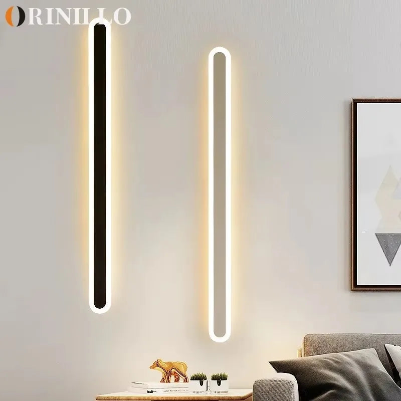 Modern Minimalist LED Strip Wall Lamp Interior Decorative Line Lamp Balcony Bedroom Living Room Lamp