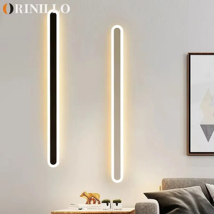 Modern Minimalist LED Strip Wall Lamp Interior Decorative Line Lamp Balcony Bedroom Living Room Lamp