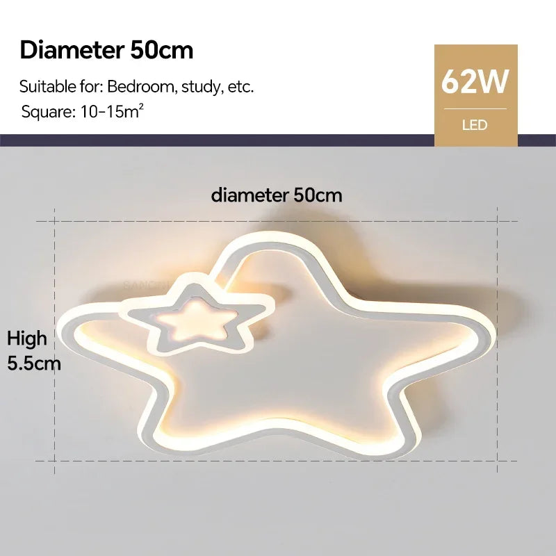 Modern Star LED Ceiling Lamp Cute Children bedroom ceiling lights Living Room Study Aisle Balcony Home Decor Lighting Fixture