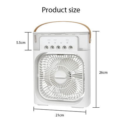 New 3 In 1 Fan AIr Conditioner Household Mini Air Cooler LED Night Light Portable Humidifier Air Adjustment Fan Office Home Fan