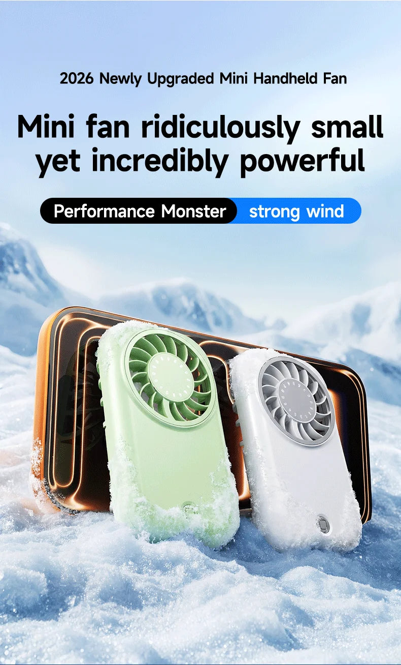 Portable Handheld Small Fan 5-speed Wind 1200mah Battery Capacity Mini USB Rechargeable Handheld Fan Suitable Outdoor
