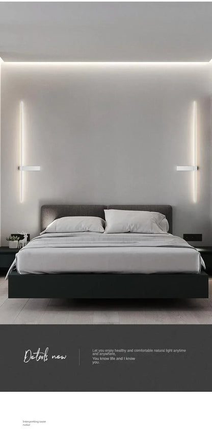 LED Wall Lamp Modern Minimalist Strip Wall Decor Lights Lighting for Bedroom Bedside Living Room TV Sofa Lobby Background Decor