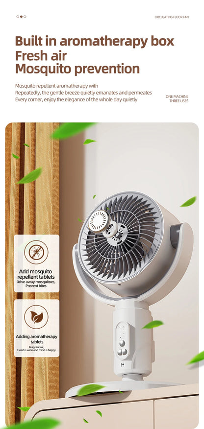 Electric Air Turbine Circulation Fan Floor-standing Fan Five-speed Adjustable Air Circulation Fan Adjustable Height Rechargeable