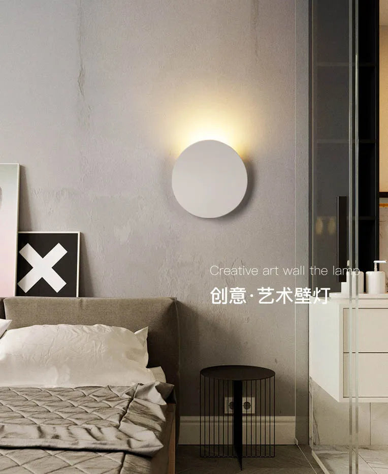 Modern Simple Outdoor Waterproof LED Wall Washer Stair Aisle Bedroom Sofaside Creative Artistic Atmosphere Round Wall Lamp