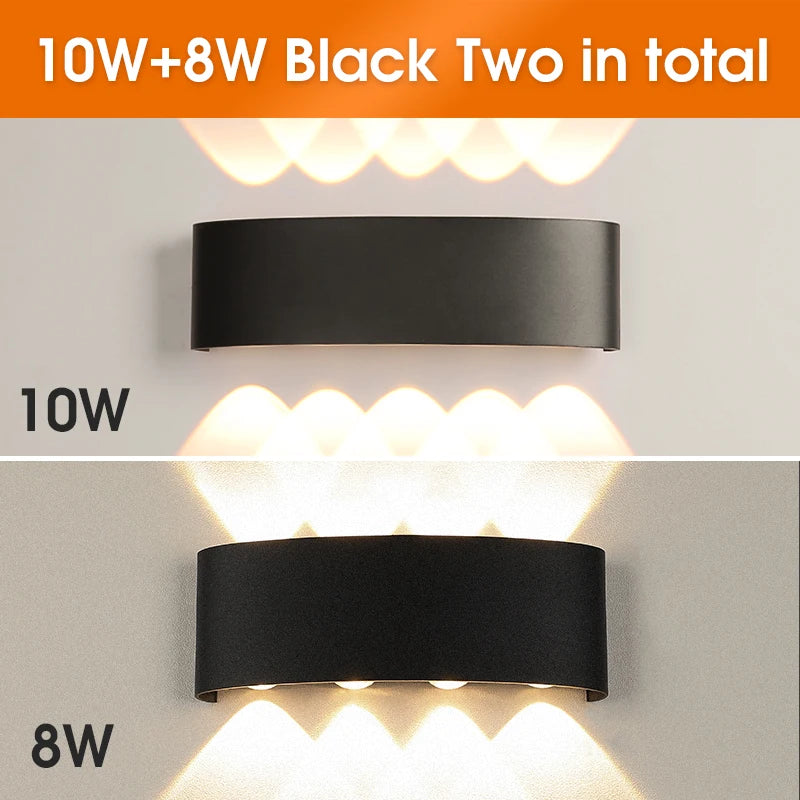 LED Wall Lamp Outdoor Waterproof IP65 Garden Lighting A85-265V Interior Wall Light Indoor For Bedroom Stairs Fixture Wall Lamps