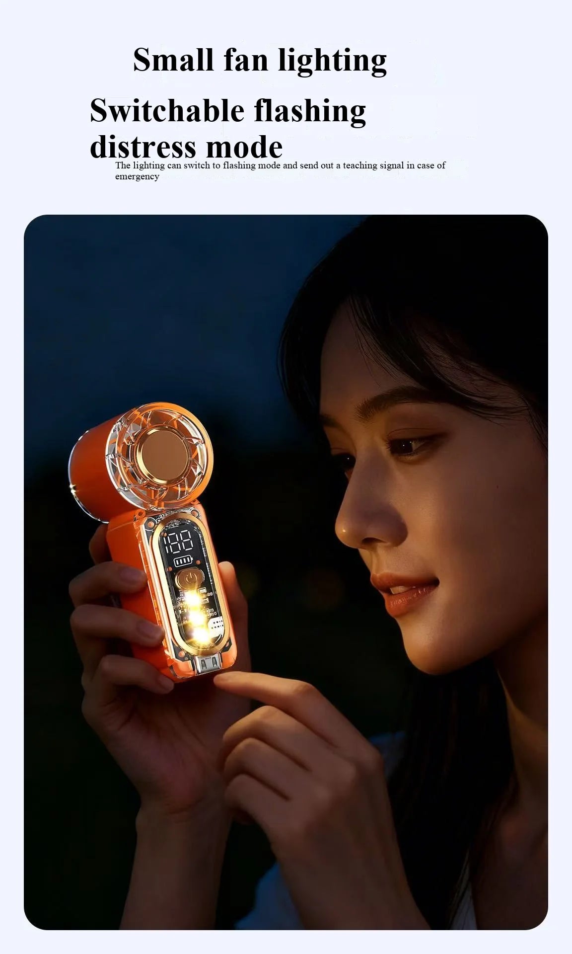 USB-charged high-speed mini handheld fan, portable for outdoor travel