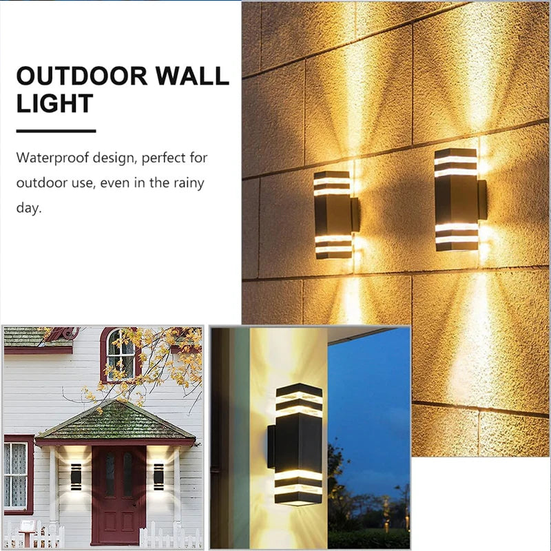 LED Wall Light Outdoor IP65 Waterproof Wall Light E27 Bulb Up Down Lighting for Garden Porch Stair Corridor Entrance Decoration