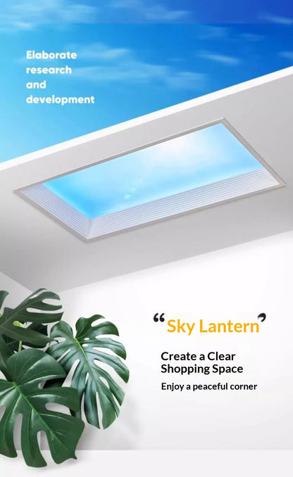 Natural Sky Light LED Embedded Ceiling Lamp Blue Sky Window Effect for Living Room Bedroom Basement Home Decor Room Decoration