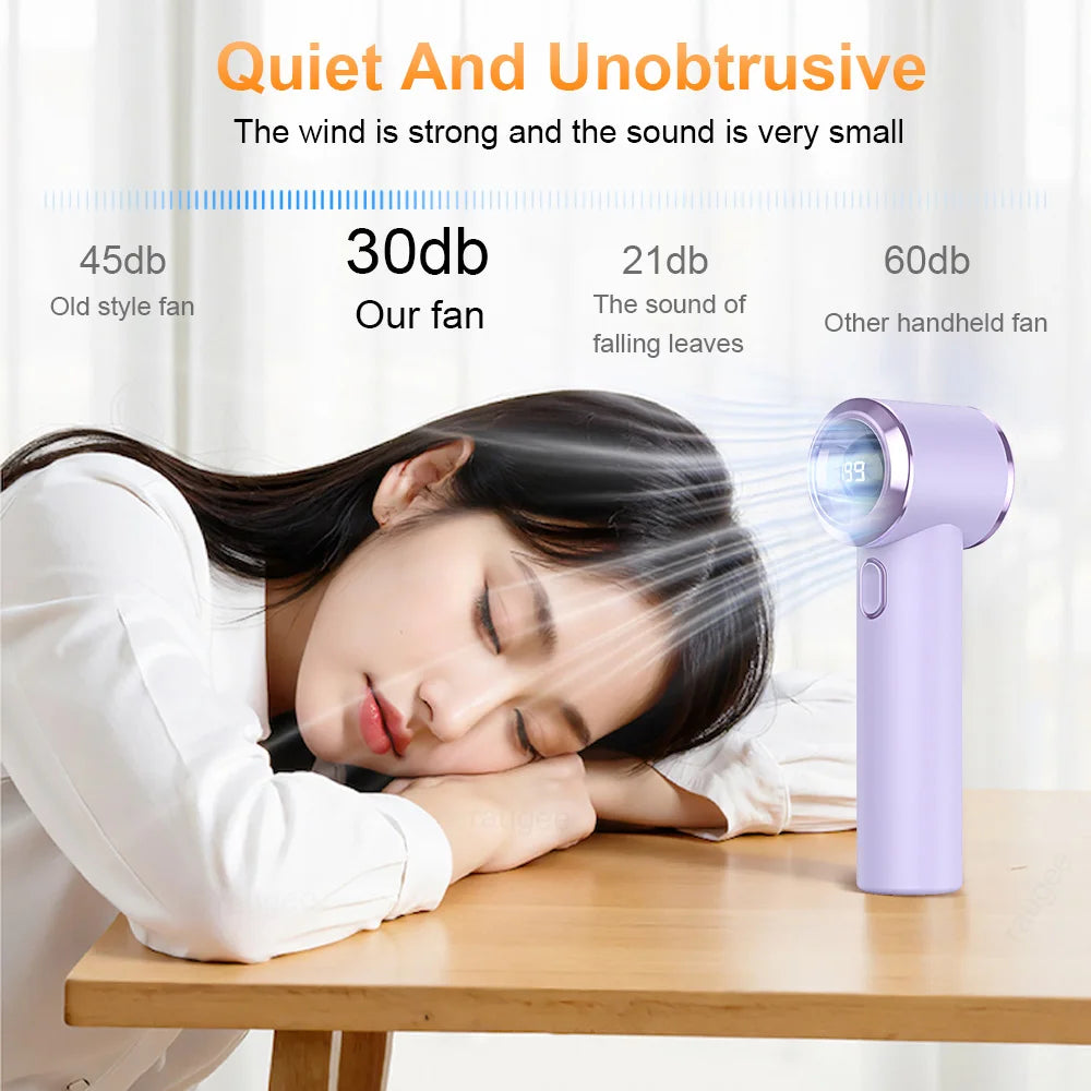 Portable Mini Fan High Speed Handheld Fans 199 Speeds Wind Adjustable 2000mAh USB Rechargeable Personal Small Fan for Outdoor
