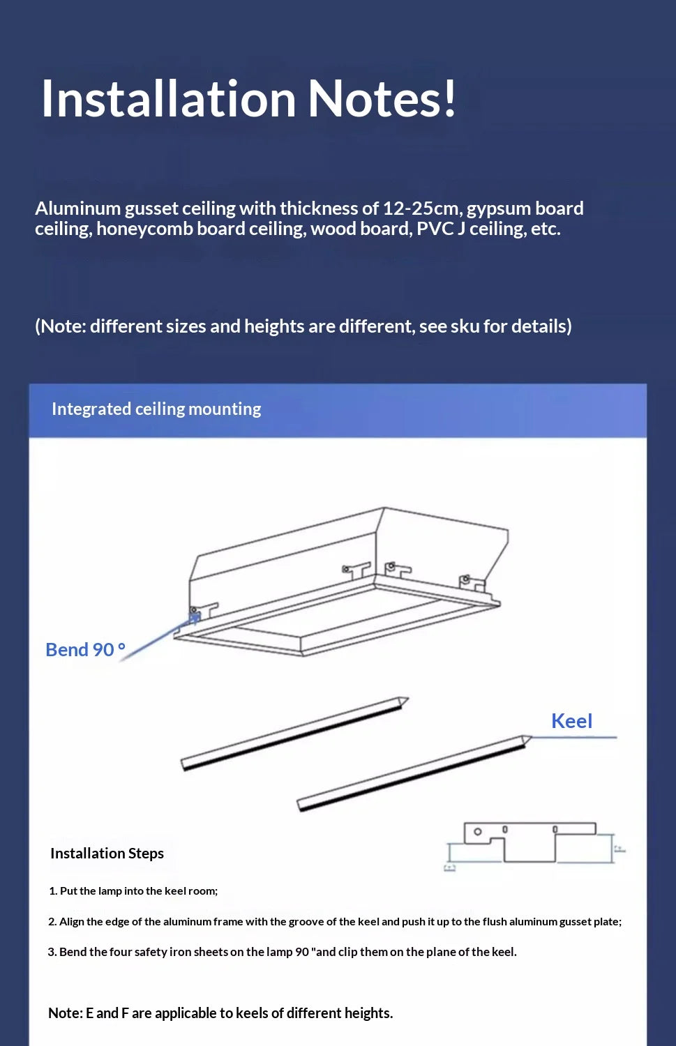 Natural Sky Light LED Embedded Ceiling Lamp Blue Sky Window Effect for Living Room Bedroom Basement Home Decor Room Decoration
