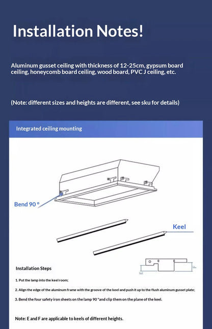 Natural Sky Light LED Embedded Ceiling Lamp Blue Sky Window Effect for Living Room Bedroom Basement Home Decor Room Decoration