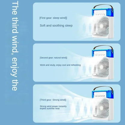New Fan AIr Conditioner Household Mini Air Cooler LED Night Light Portable Humidifier Air Adjustment Fan Office Home Fan