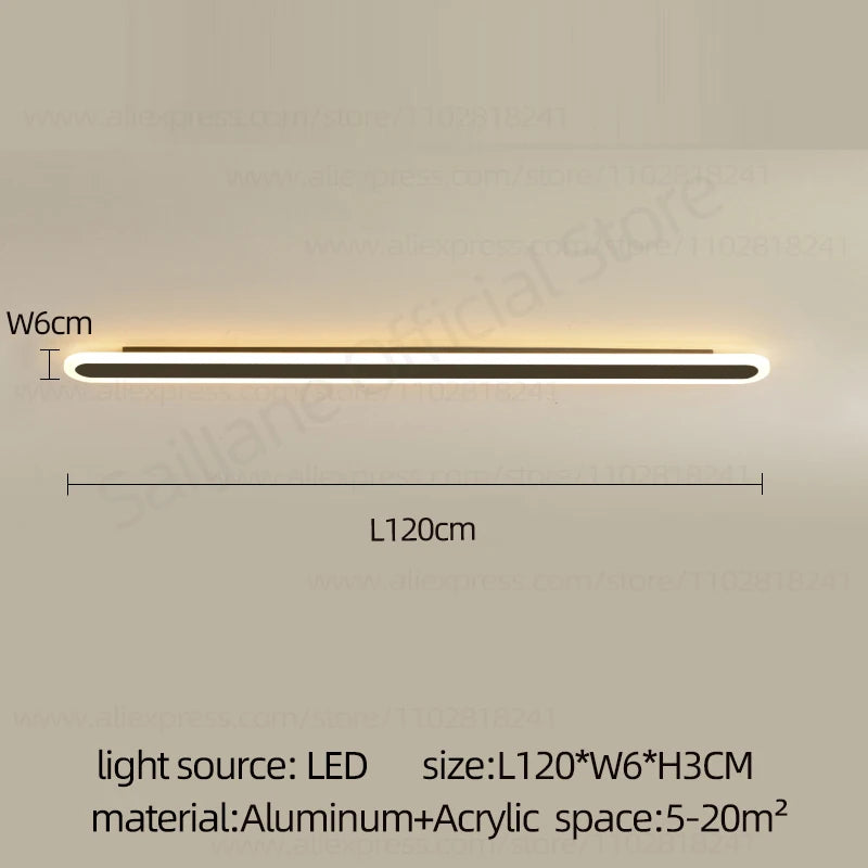 Modern Outdoor Long Strip LED Wall Lamp Waterproof IP65 Stair Wall Fitting Villa Living Room Corridor Lamp Courtyard Garden Lamp