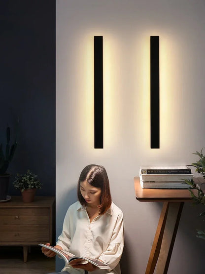 Modern Outdoor Waterproof LED Wall Lamp IP65 Linear Strip Lighting for Porch Garden Garage Staircase Bedroom Home Decoration