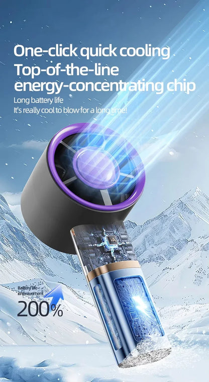 2026 Small Wind Cannon Turbine Outdoor Fan Portable USB Fast Charging Mini Handheld Fan Mute Highspeed Fan For Travel Outdoor