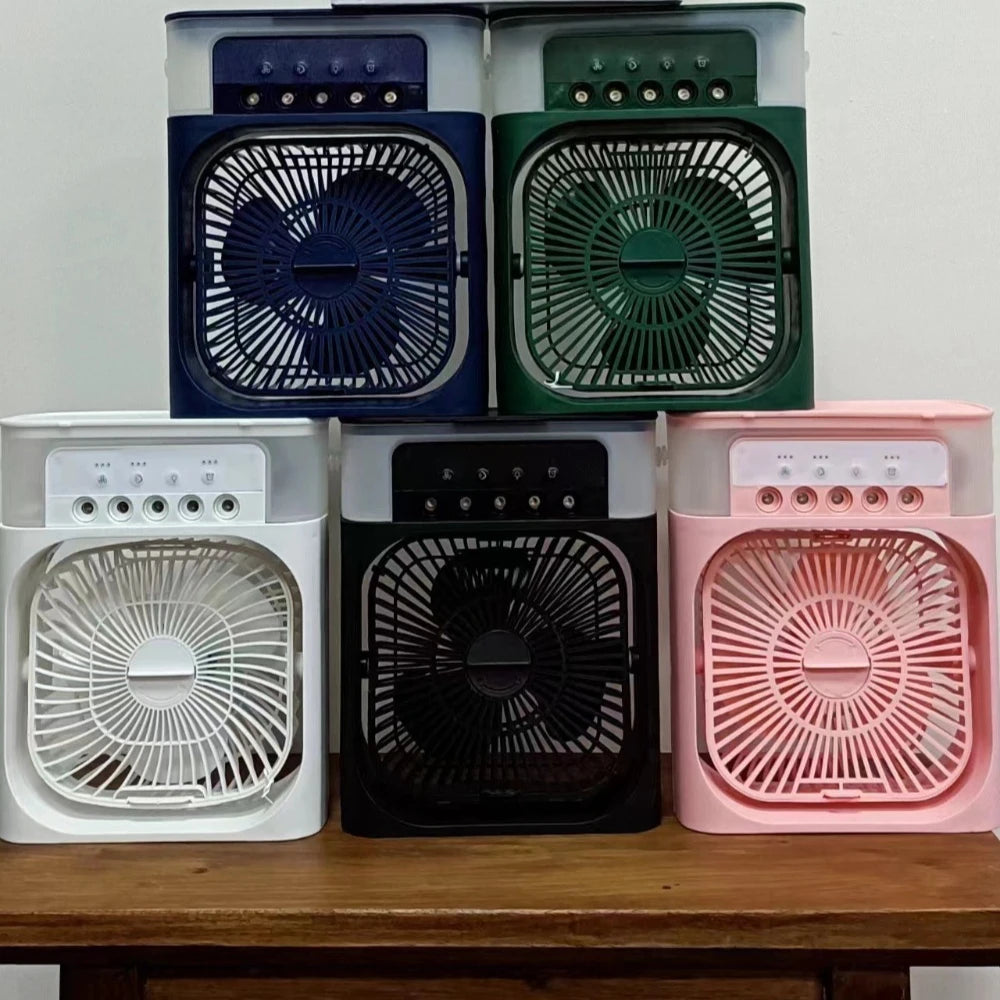 3 In 1 Fan AIr Conditioner Household Mini Air Cooler LED Night Light Portable Humidifier Air Adjustment Fan Office Home Fan