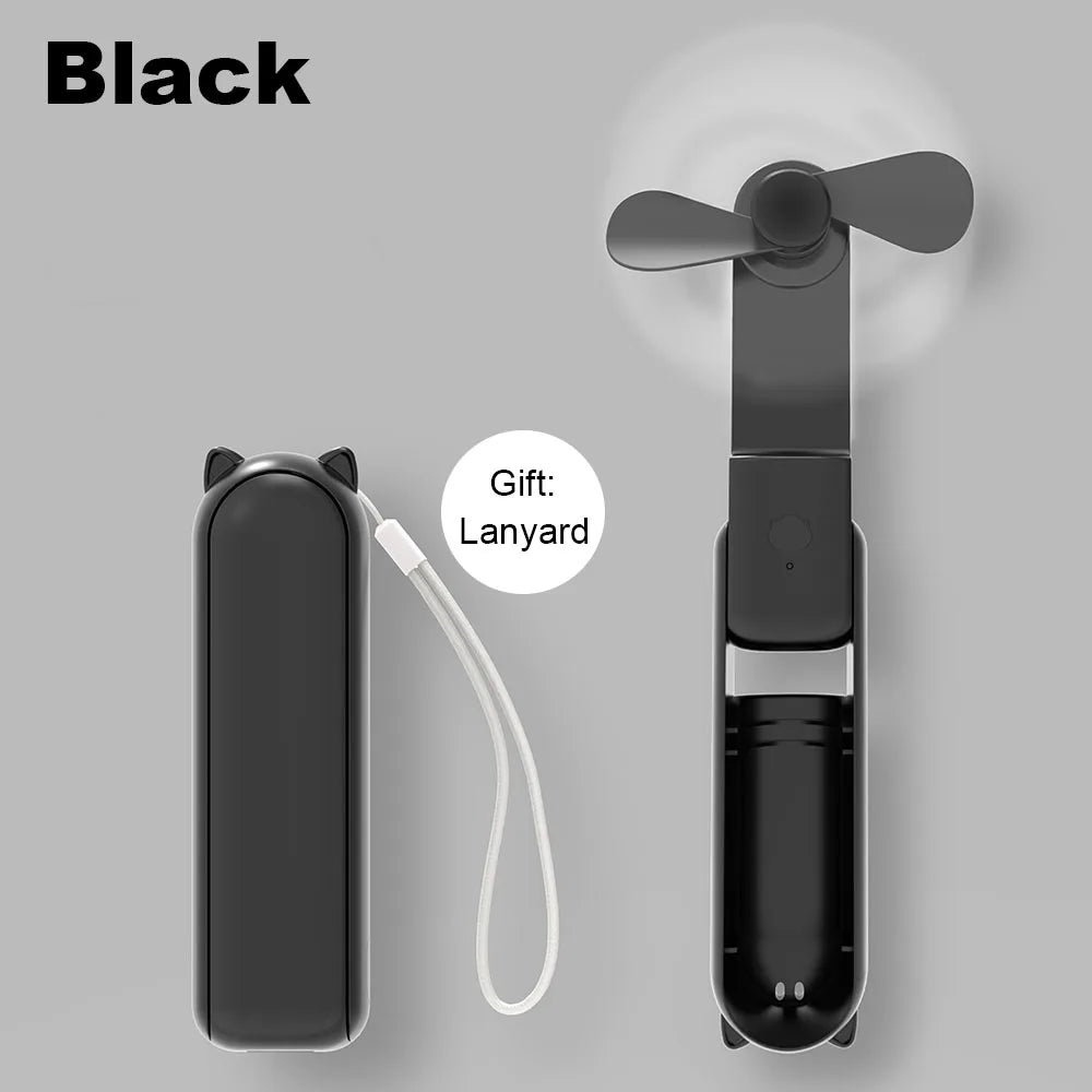Mini Hand Fan Portable Pocket Fan USB Rechargerable Handheld Fan  Outdoor Small Personal Hand Fan For Travel Mini Desk Fan