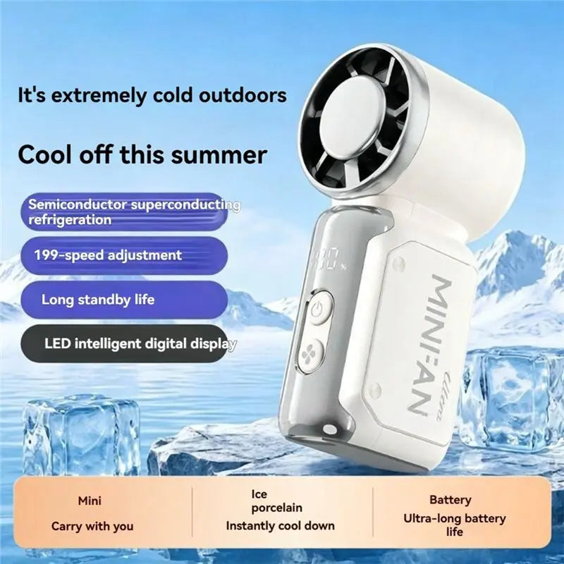 TFORU-Mini Handheld Fan Portable Handheld Small Fan USB Charging Portable Pocket Fan For Outdoor Travel Travel Accessories