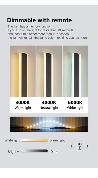 Outdoor Wall Lamps Waterproof Line Minimalist wall Lights Long Strip IP65 Garden park Decoration Villa Background Wall Lights