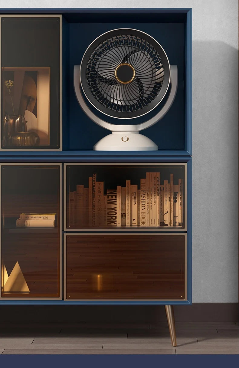 Portable Air Circulation Fan Rechargeable Oscillating 3 Blades Desktop Wall Mount Electric Fan LED Night Light Home Office Dorm
