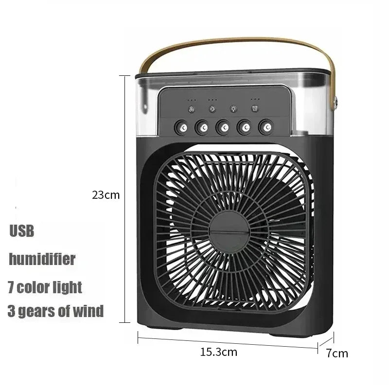 New LED 3 In 1 Fan AIr Conditioner Household Mini Air Cooler Night Light Portable Humidifier Air Adjustment Fan Office Home Fan