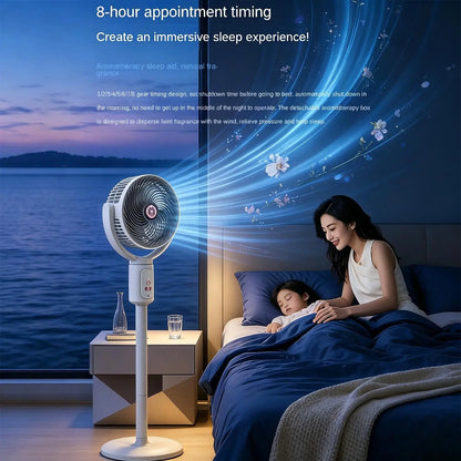 Tower Fan 5-Speed Air Circulation Device with Timer Oscillating Type-C Rechargeable Adjustable Height Standing Fan Tower for