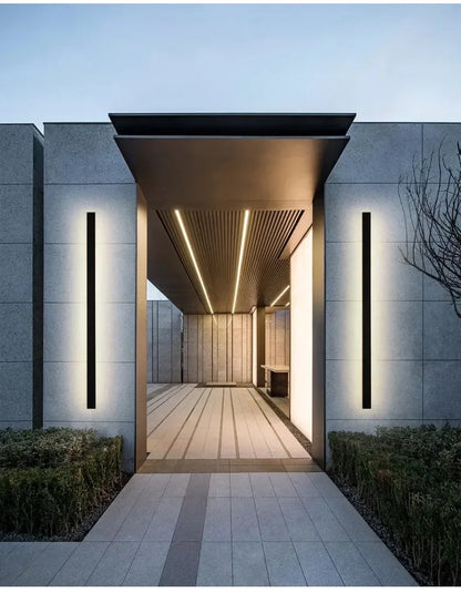 Modern Outdoor Waterproof LED Wall Lamp IP65 Linear Strip Lighting for Porch Garden Garage Staircase Bedroom Home Decoration