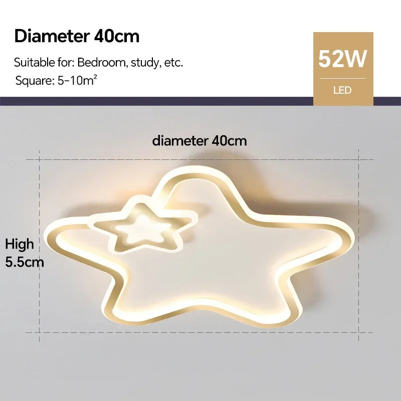 Modern Star LED Ceiling Lamp Cute Children bedroom ceiling lights Living Room Study Aisle Balcony Home Decor Lighting Fixture