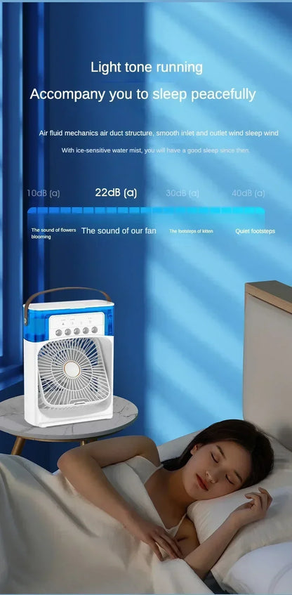 New Fan AIr Conditioner Household Mini Air Cooler LED Night Light Portable Humidifier Air Adjustment Fan Office Home Fan