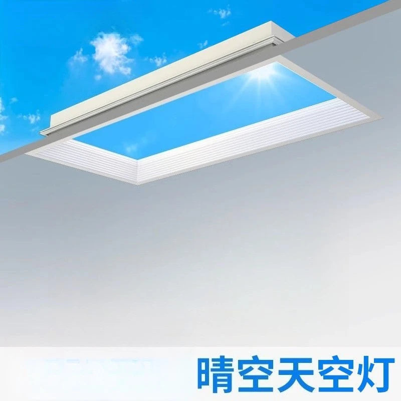 Natural Sky Light LED Embedded Ceiling Lamp Blue Sky Window Effect for Living Room Bedroom Basement Home Decor Room Decoration