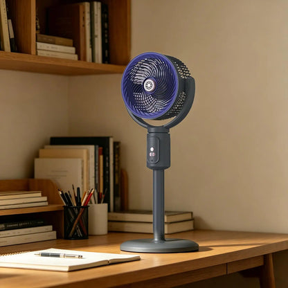 Vertical Fan 5-Speed Air Circulation Device With Timer Oscillating Adjustable Height Type-C Rechargeable Standing Fan For Beach