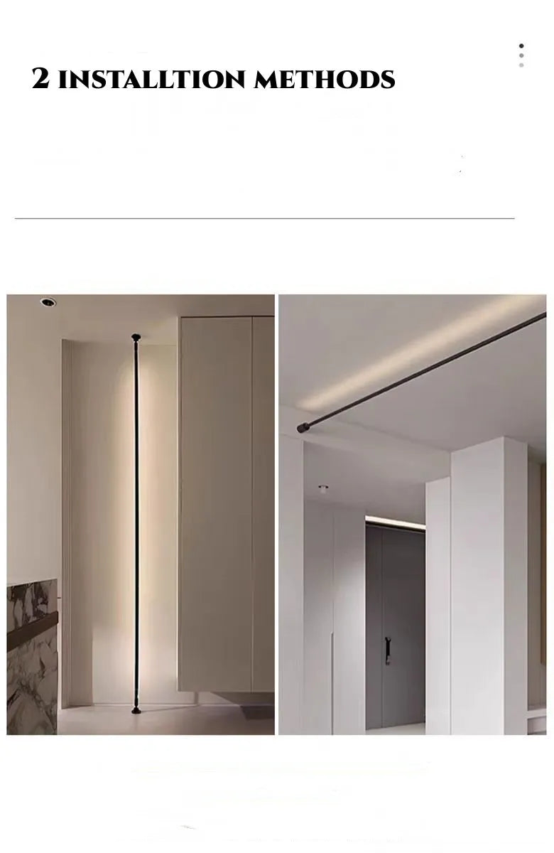 Diy Long LED Skyline Steel Strip Luminous Linear No Main Light Decoration, Modern Minimalist Creative Exhibition Hall Wall Light