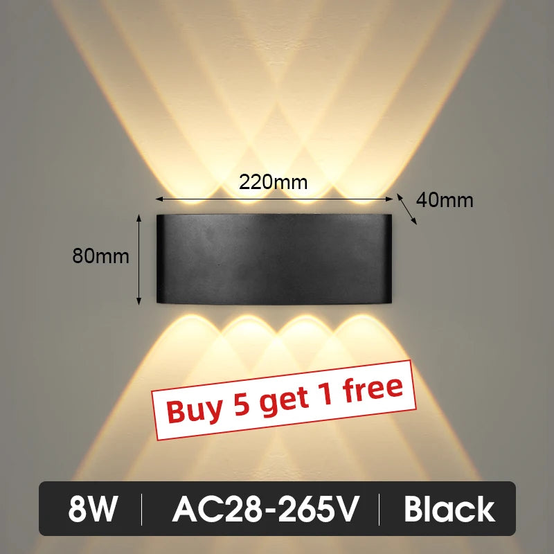 LED Wall Lamp Outdoor Waterproof IP65 Garden Lighting A85-265V Interior Wall Light Indoor For Bedroom Stairs Fixture Wall Lamps