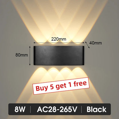 LED Wall Lamp Outdoor Waterproof IP65 Garden Lighting A85-265V Interior Wall Light Indoor For Bedroom Stairs Fixture Wall Lamps