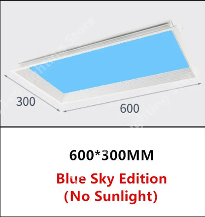 Blue Ceiling Light Minimalist Sky LED Lights Square Panel Light for Bedroom Indoor Kids Room Lamp Semi Flush Mount Ceiling Light