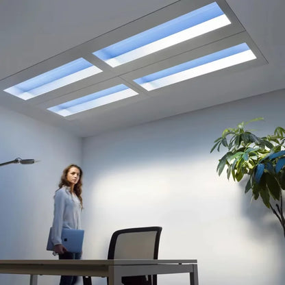 Modern LED Blue Sky Ceiling Lamp Smart Brightness Dimmable Round Ceiling light for Living Room Bedroom Kitchen Moon Lighting